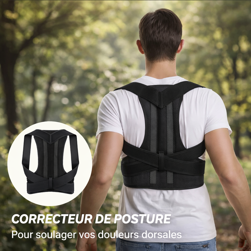 Correcteur de Posture Ergonomique – Maintien du Dos & Soulagement des Douleurs