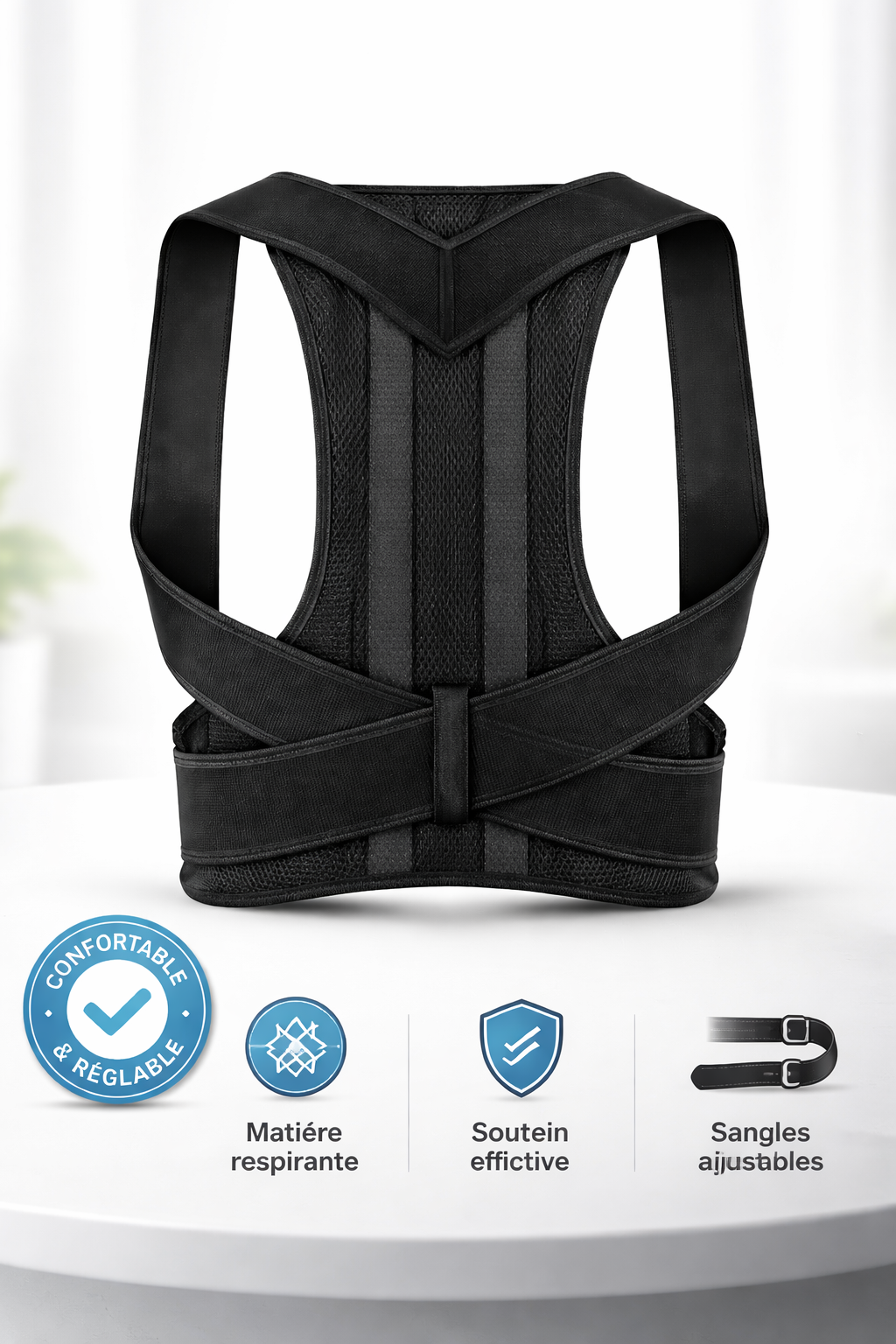 Correcteur de Posture Ergonomique – Maintien du Dos & Soulagement des Douleurs