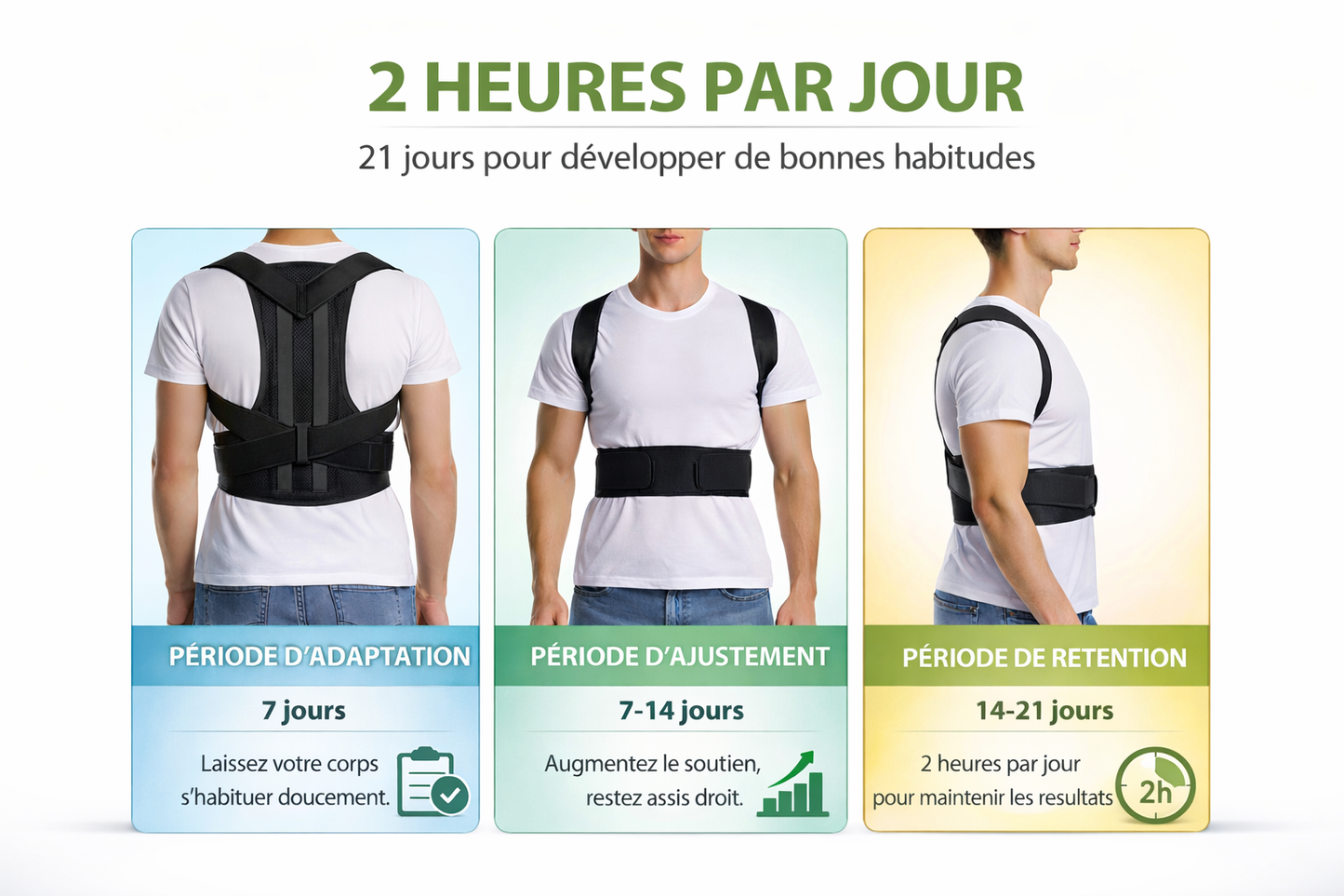 Correcteur de Posture Ergonomique – Maintien du Dos & Soulagement des Douleurs